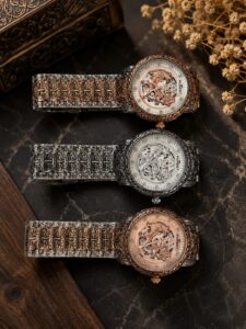FOREST Royal Tiger Skeleton Rose Gold Automatic Watch for Men | Luxury Premium Edition forest royal tiger skeleton rose gold automatic watch for men | luxury premium edition